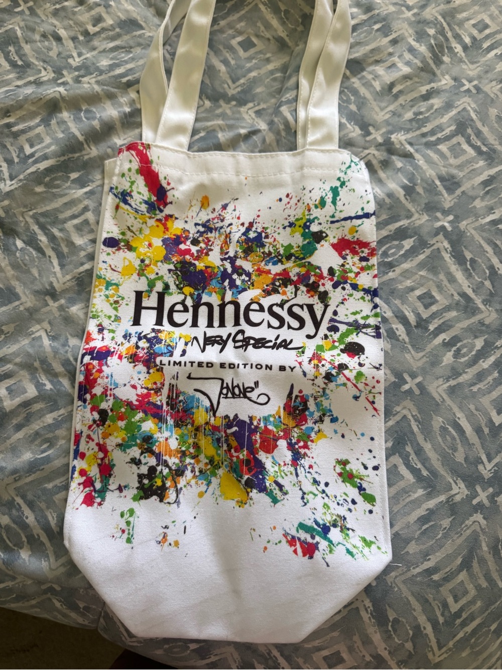 hennessy canvas tote by jon one with Multicolor Paint Splatter